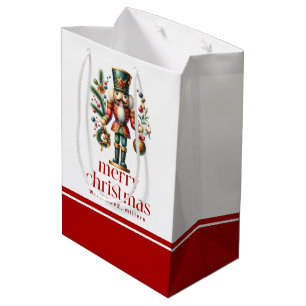 Sac Cadeau Moyen Thème de Noël Festif Nutcracker
