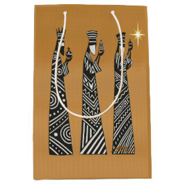 Sac Cadeau Moyen Three Wise Men Black & White Christmas Nativity