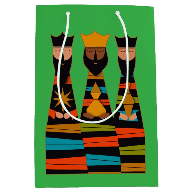 Sac Cadeau Moyen Three Wise Men Modern Mid-Century (Devant)