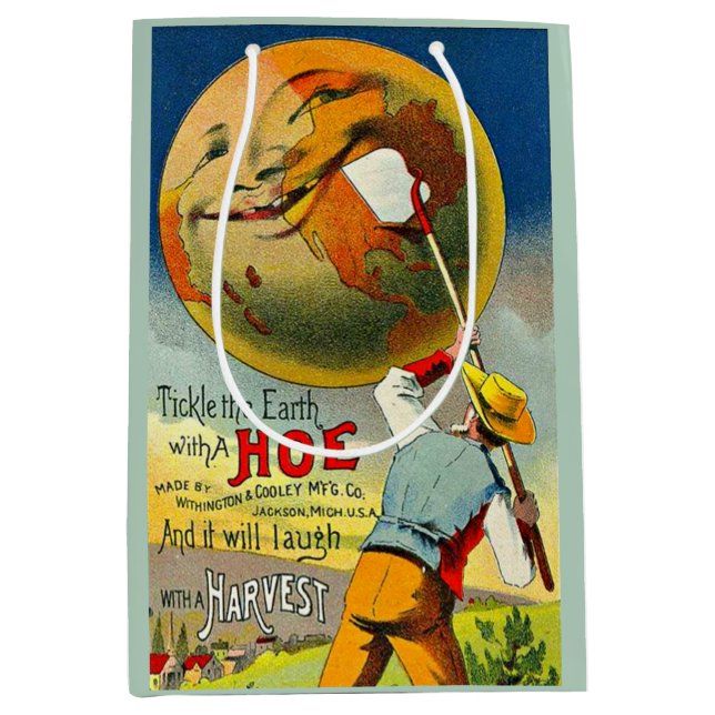 Sac Cadeau Moyen Tickle the Earth - Impression de carte commerciale (Devant)