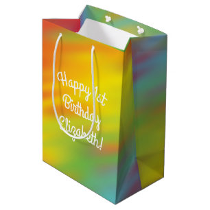 Sac Cadeau Moyen Tie Dye Rainbow fête d'anniversaire
