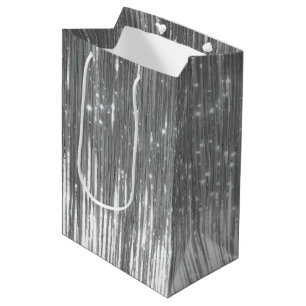 Sac Cadeau Moyen Tinsel de Glam Argent