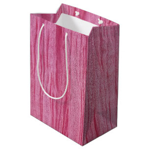 Sac Cadeau Moyen Tissu de crêpe rose froissé