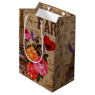 Sac Cadeau Moyen Tour Eiffel Vintage
