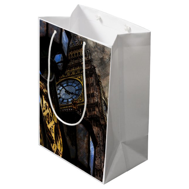 Sac Cadeau Moyen Tower Big Ben London (Dos Angle)