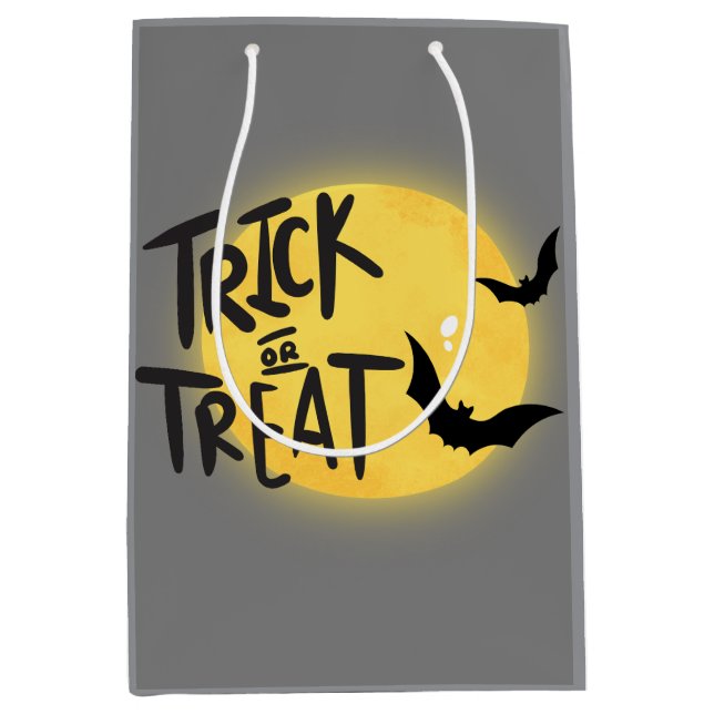 Sac Cadeau Moyen Tracer ou traiter l'halloween (Devant)
