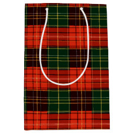 Sac Cadeau Moyen Traditional Holiday Plaid