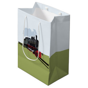 Sac Cadeau Moyen Train à vapeur vintage sur rail