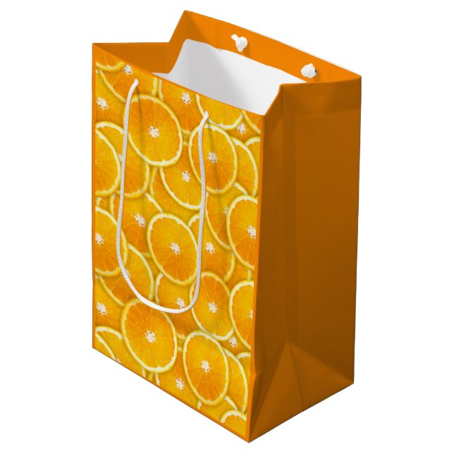 Sac Cadeau Moyen Tranches oranges (Devant Angle)