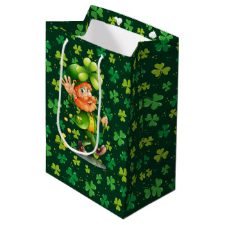 Sac Cadeau Moyen Trèfle vert