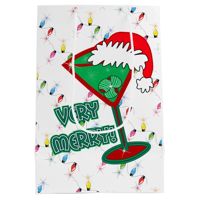 Sac Cadeau Moyen Très Joyeux ! Papier à enveloppement Martini de No (Dos)