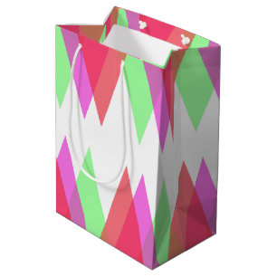 Sac Cadeau Moyen Triangles rouge et vert