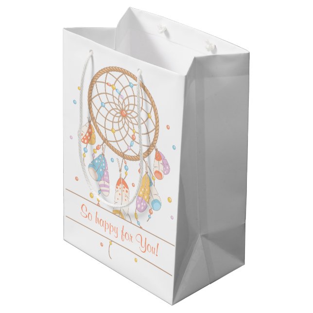 Sac Cadeau Moyen Tribal Dreamcatcher Boho Avoir un bébé (Dos Angle)