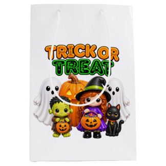 Sac Cadeau Moyen Trick or Treat - Jolis amis d'Halloween