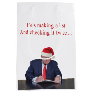 Sac Cadeau Moyen Trump Christmas : Il fait une liste