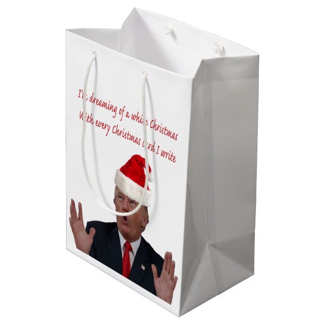 Sac Cadeau Moyen Trump, rêve d'un Noël blanc (Dos Angle)