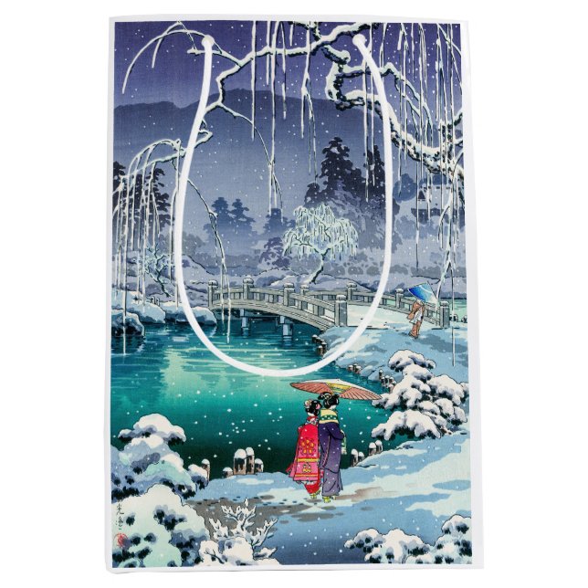 Sac Cadeau Moyen Tsuchiya Koitsu - Neige de printemps à Maruyama (Devant)