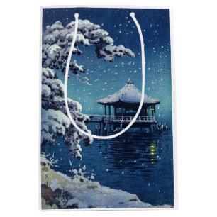 Sac Cadeau Moyen Tsuchiya Koitsu - Neige sur l'Ukimido à Katada