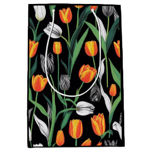 Sac Cadeau Moyen Tulipes artistiques graphiques en gras