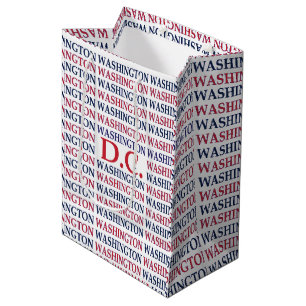 Sac Cadeau Moyen Typographie de Washington DC
