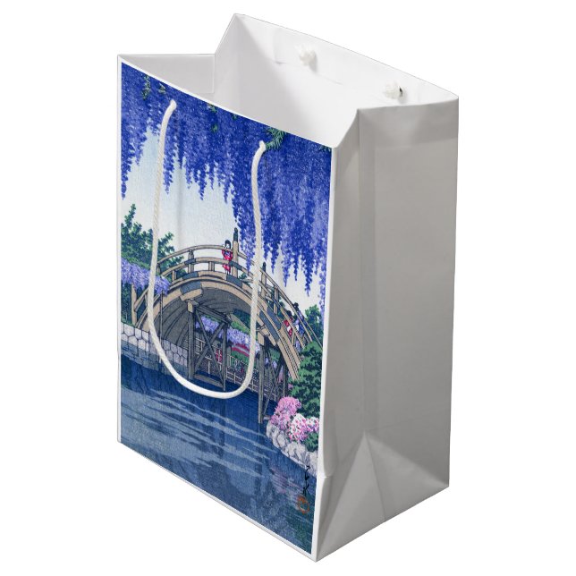 Sac Cadeau Moyen ukiyoe - hasui - No.34 Wisteria à Kameido - (Devant Angle)