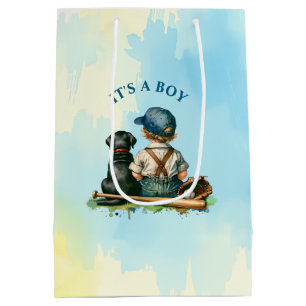 Sac Cadeau Moyen Un cadeau pour vous   Baby shower À Thème De Baseb