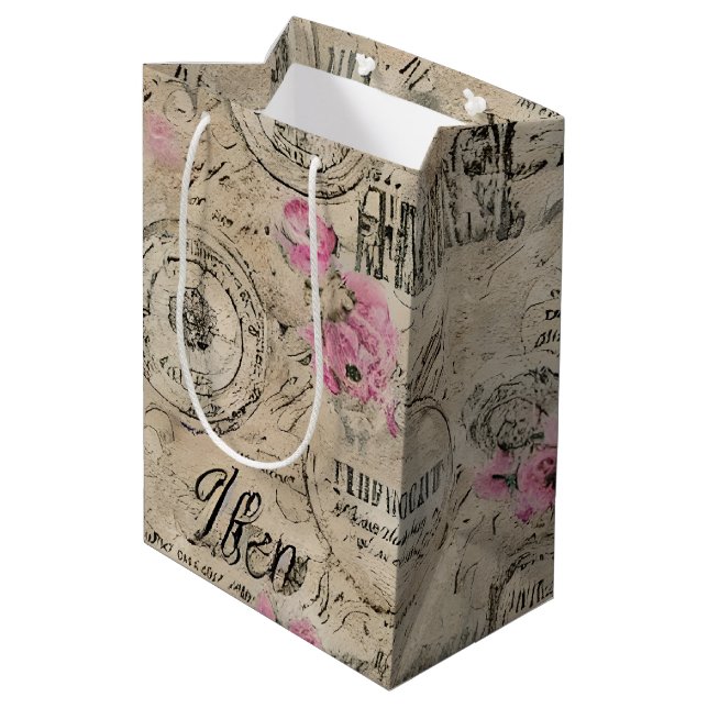 Sac Cadeau Moyen Un Ephémère français série 24 (Dos Angle)