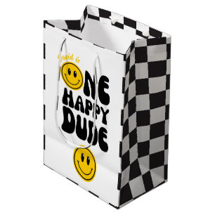 Sac Cadeau Moyen Un joyeux Mec, Joyeux Visage Premier Anniversaire