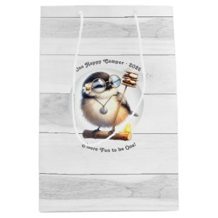 Sac Cadeau Moyen Un joyeux oiseau campeur Anniversaire de camping