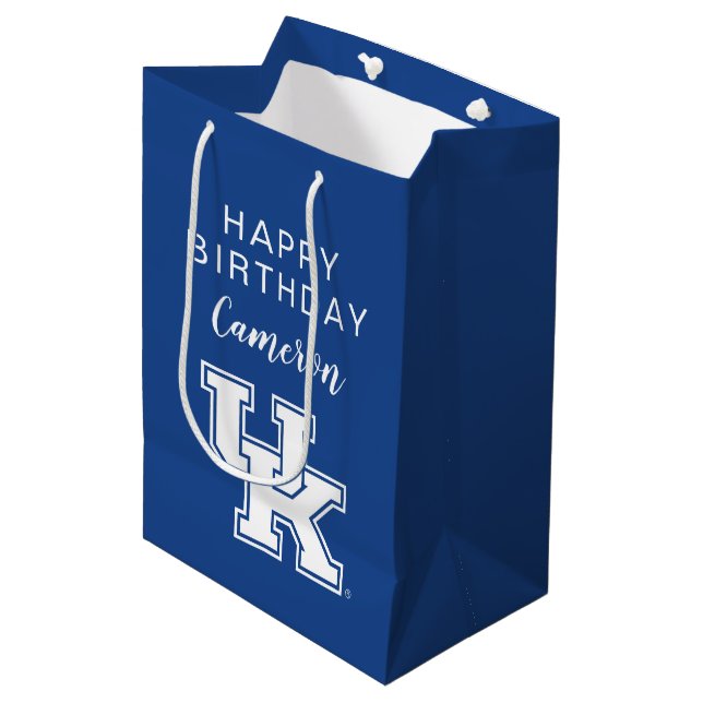 Sac Cadeau Moyen Université d'anniversaire de Kentucky | (Devant Angle)