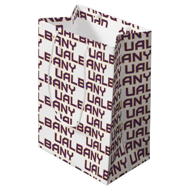 Sac Cadeau Moyen Université de Albany Wordmark (Devant Angle)
