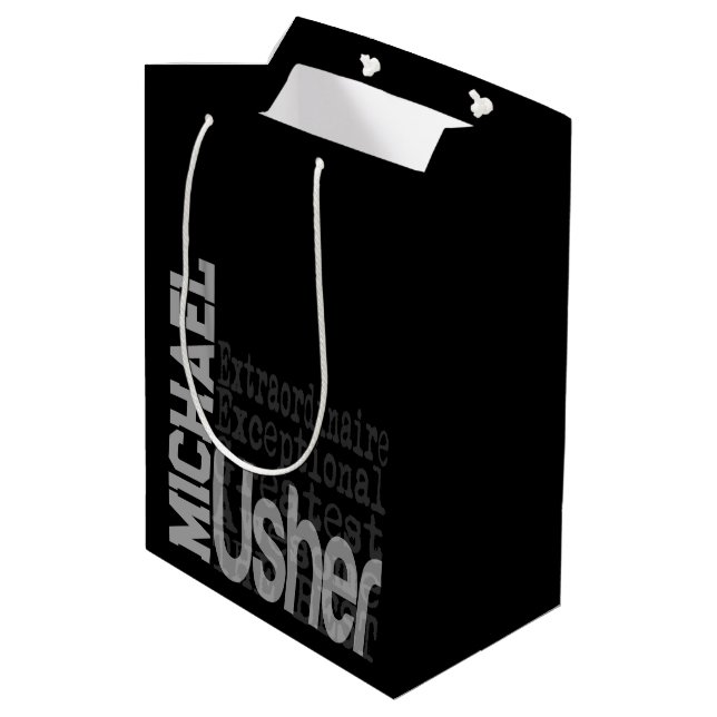 Sac Cadeau Moyen Usher Extraordinaire CUSTOM (Dos Angle)