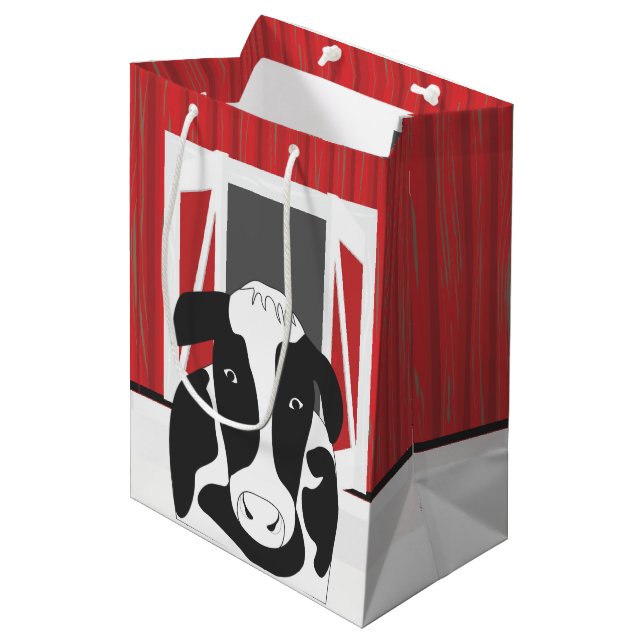 Sac Cadeau Moyen Vache de campagne avec une barne MGB (Devant Angle)