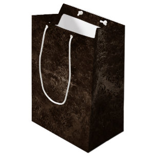 Sac Cadeau Moyen Velvety Bronze Damask Grunge baroque Brown