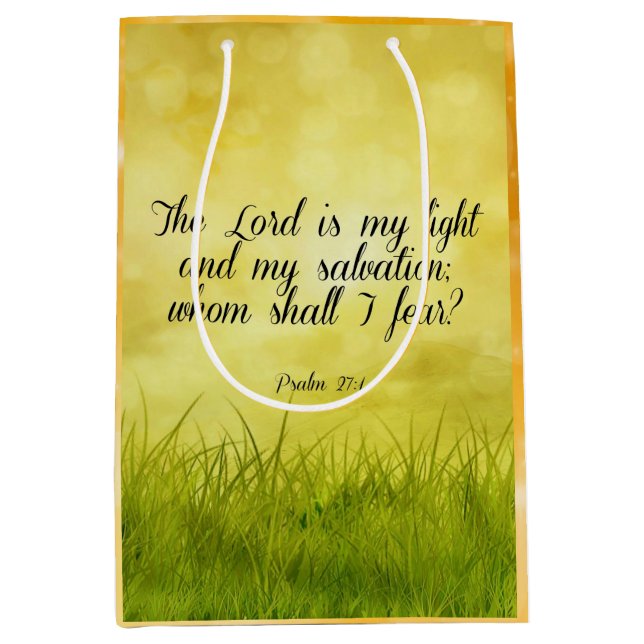 Sac Cadeau Moyen verset biblique, Psaume 27:1 (Devant)