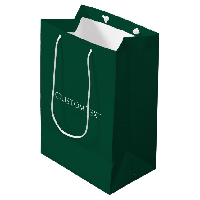 Sac Cadeau Moyen Vert foncé Élégant  (Devant Angle)