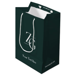 Sac Cadeau Moyen Vert foncé élégant moderne minimaliste affaires