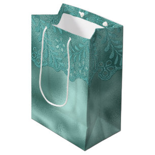 Sac Cadeau Moyen Vert œuf de Robin Robe de mariée en dentelle Baby