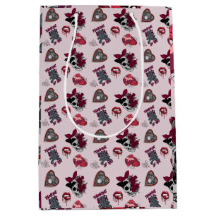 Sac Cadeau Moyen Vibrant rose gothique Graphique Saint-Valentin