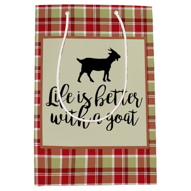 Sac Cadeau Moyen Vie Meilleure Avec Plaid De Chèvre (Devant)