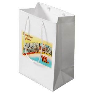 Sac Cadeau Moyen Vieille carte postale de Vintage voyage de