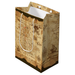 Sac Cadeau Moyen Vieille fête d'anniversaire vintage de carte de