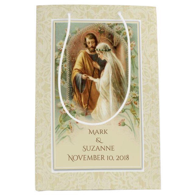 Sac Cadeau Moyen Vierge Marie & St. Joseph Mariage catholique (Devant)