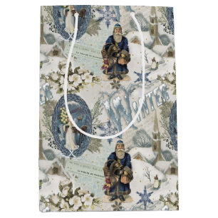 Sac Cadeau Moyen Vignette Victorian Winter Blues