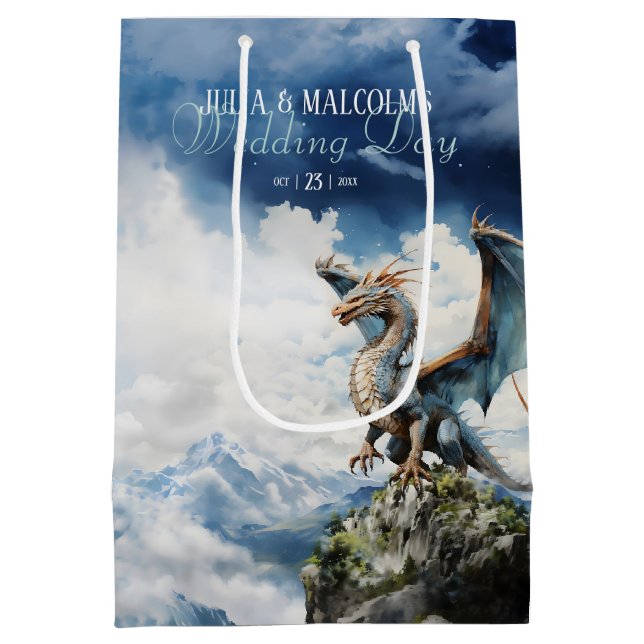 Sac Cadeau Moyen Viking Celtic Dragon Mariage ou anniversaire (Dos)