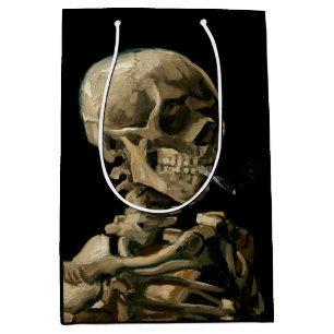Sac Cadeau Moyen Vincent van Gogh - Crâne avec cigarette brûlante