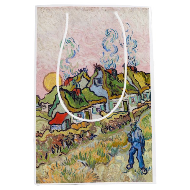 Sac Cadeau Moyen Vincent van Gogh - Maisons et figure (Devant)