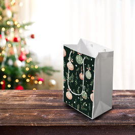 Sac Cadeau Moyen Vintage Holiday Charm: Festive Baubles