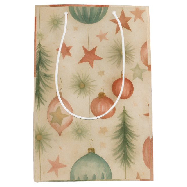 Sac Cadeau Moyen Vintage Ornament Gift Bag (Devant)