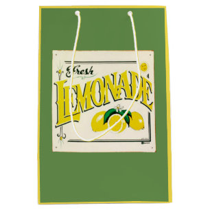 Sac Cadeau Moyen Vintage signe citron jaune grrure